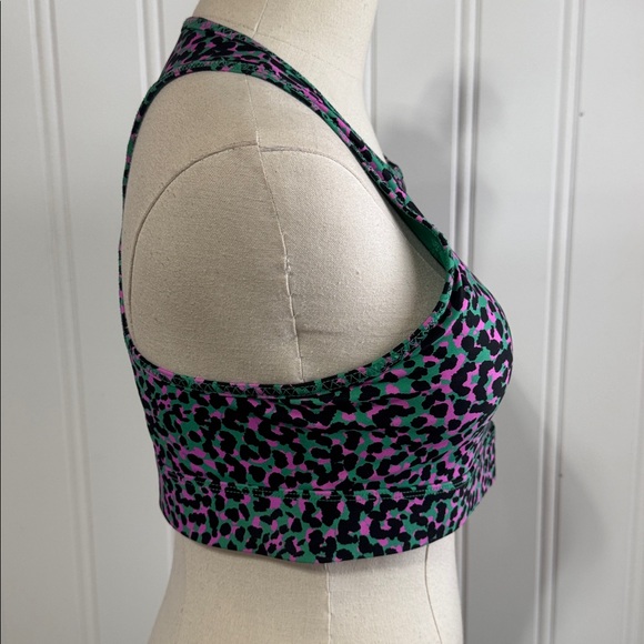 NEW Fabletics Pink and Green Cheetah Trinity High Impact Sports Bra size L - Picture 5 of 7